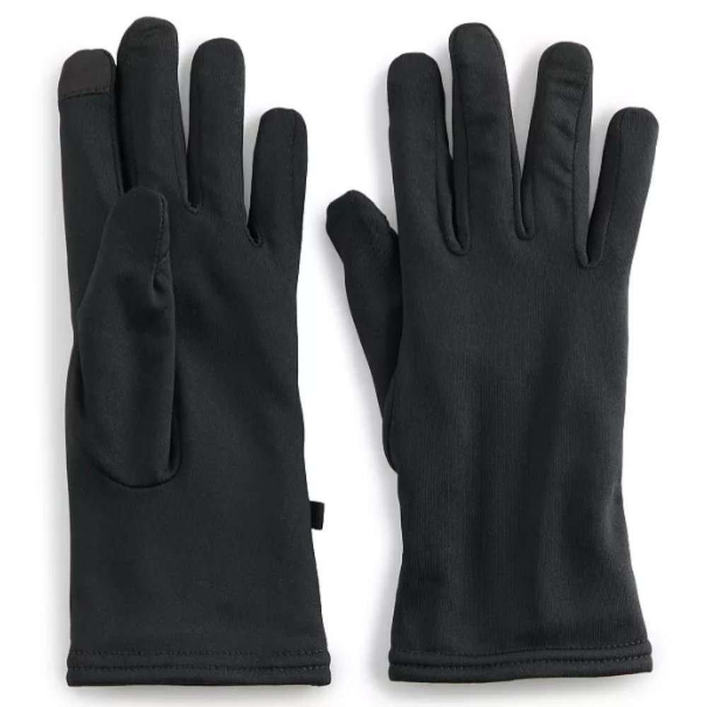Cuddl Duds Lined Stretch Fabric Gloves Black New MSRP $38.00
